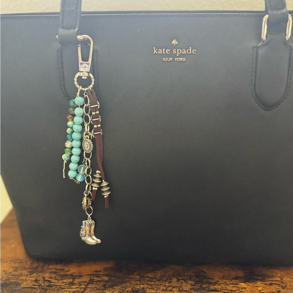 Turquoise Western Bag Charm - Picture 2 of 7